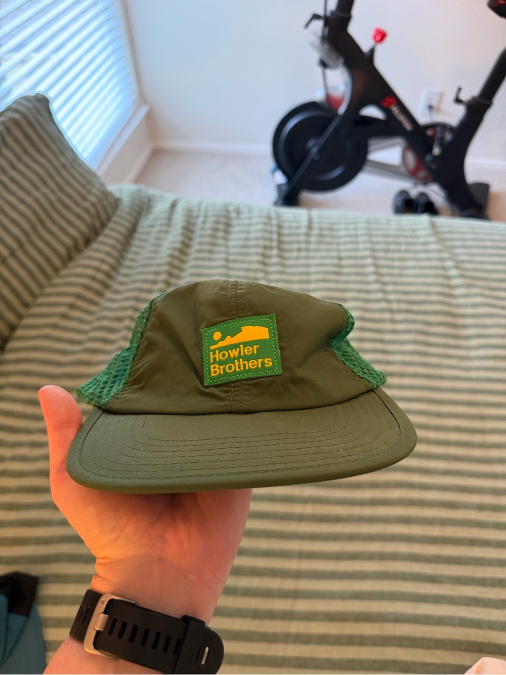 Howler Brothers Green Mesh Hat with Yellow Logo